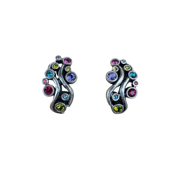 Patricia Locke Multi-Color Crystal Clip-On Earrings Year 2015 - Picture 2 of 6